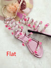 BS128 Custom colors Gladiator Bridal shoes with flowers