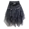 CK47 Chic denim tulle High waist Skirt (Blue/Black)