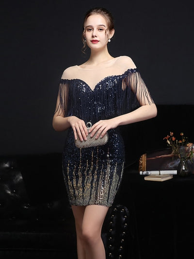 PP406 Sequined Cocktail dresses ( 4 Colors )