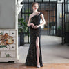 PP417 One Shoulder sequined Prom dresses ( 4 Colors )