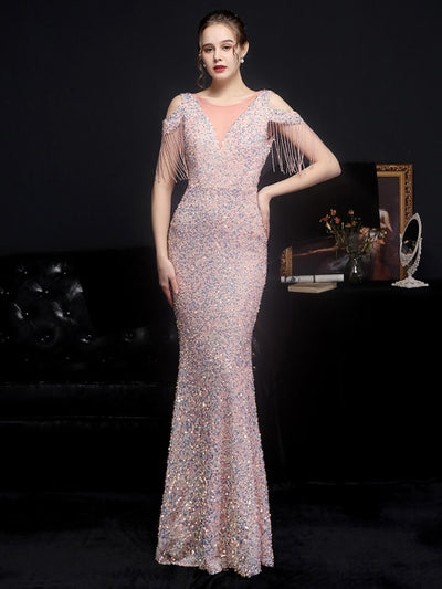 PP413 Sequin mermaid Prom dresses ( 4 Colors )