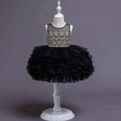 FG367 Sequined Tutu dresses (White/Black )