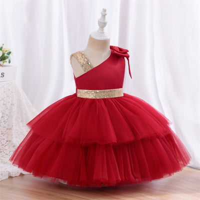 FG522 Fashion Tulle Layers Flower Girl Dresses ( 4 Colors )