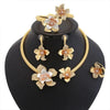 BJ103 Big Flower shape jewelry sets( Necklace,Earring,Ring,Bracelet)