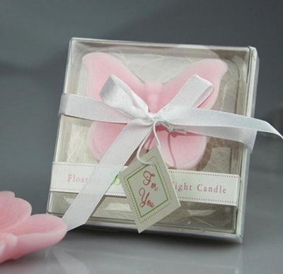 DIY498 : 10pcs/lot Wedding Gift Pink Butterfly Candle with Boxes