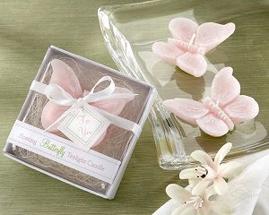 DIY498 : 10pcs/lot Wedding Gift Pink Butterfly Candle with Boxes