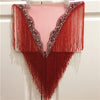 WJ23 Handmade Deep V Crystal  tassels fringe Bridal shawl(7 Colors)