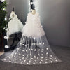FG139 Luxury flower girl dress with mesh long cape