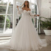 CW591 Long puff sleeve A-line Wedding Dress