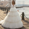 HW433 High-quality simple Tiered  A-Line Bridal Gowns