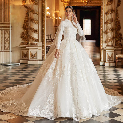 HW421 Luxurious Muslim Wedding Gowns