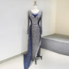 LG400 Real Pictures Luxury Evening Gown Full Diamond Beaded