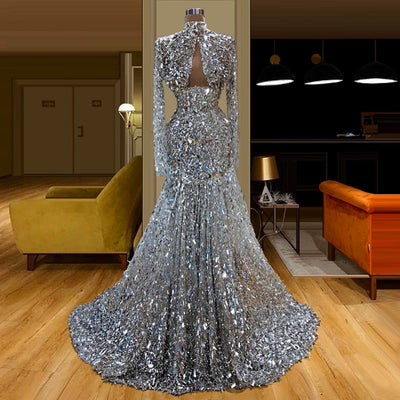 LG414 Bling Bling High Neck mermaid Evening Gowns ( Custom Colors )