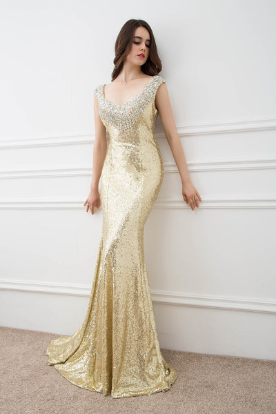 PP383 Sequin Prom Dresses with Crystal Beaded