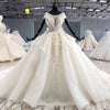 HW440 Real pictures O-neck cap sleeve Bridal Gown