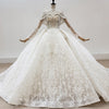 HW305 Extravagant Sequin Crystal Pearls Wedding Gown