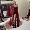 PP444 Moroccan Caftan velvet Gold embroidery Evening Dress