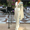 PD66 White Embroidery Wedding jumpsuit