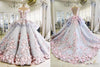 CG286 : 3D-Floral Colored Wedding Gowns