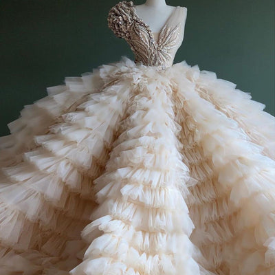 CG186 Puffy ruffle Wedding Gowns