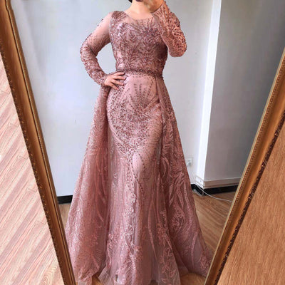 LG468 : 2 Styles Long sleeves beading Evening gowns