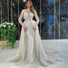 HW365 Luxurious beading sequined mermaid Bridal Gown with detachable skirt
