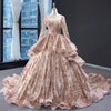 CG175 Real pictures Sparkly Rose Gold Wedding dresses+ Veil 3M