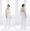 PD58 Half sleeves see though back Wedding Pantsuit
