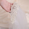 BV70 Pearl Appliqued Wedding Tulle with comb