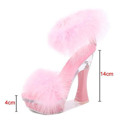 BS159 Feather Wedding Heels ( 5 Colors )