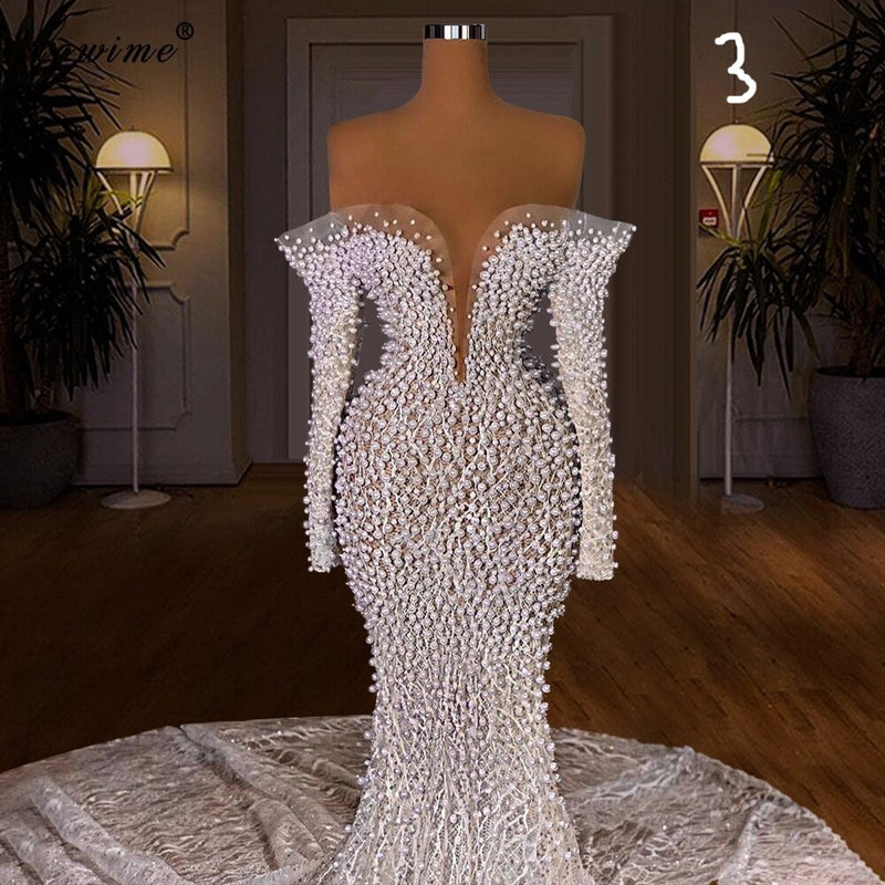 HW495 : 3 Designs Pearls mermaid Wedding Dresses - Nirvanafourteen
