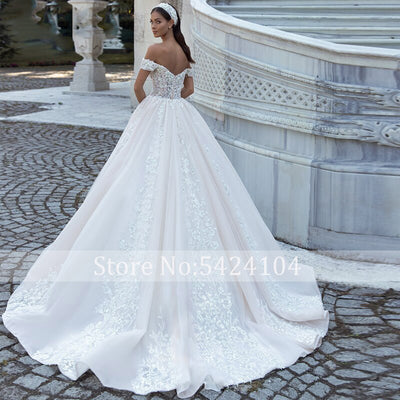 HW446 High quality off the shoulder A-line Bridal Gown