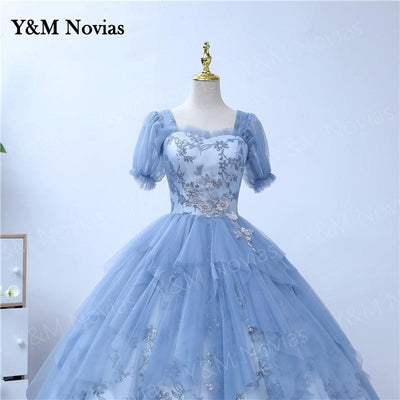 CG334 Blue Prom ball Gown