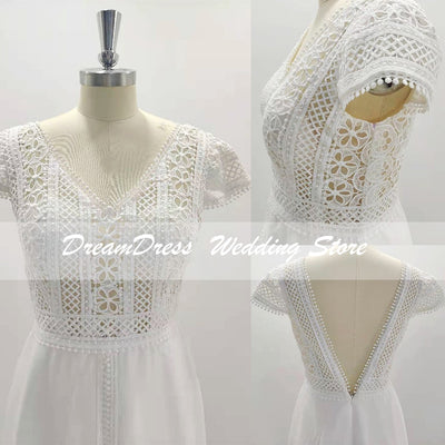 CW755 Boho Chiffon Wedding Dress