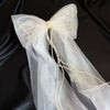 BV130 Lovely Bow tassel Pearl Bridal Veils