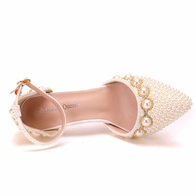 BS164 Pearl Bridal Shoes (Ivory/White)
