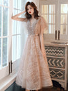 BH264 Champagne sequin Ten-length Bridesmaid dress