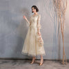 BH263 Champagne A-line Ankle-length Bridesmaid Dress