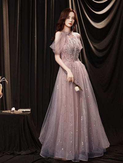 BH280 Chic Halter sequined Bridesmaid dresses (2 Colors )