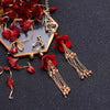 BJ484 Red flowers chinese style Wedding Jewelry Sets