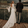 CW746 Full lace Flare sleeves Bohemian Wedding Dress