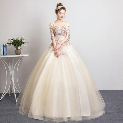 CG228 Champagne Quinceanera Dresses