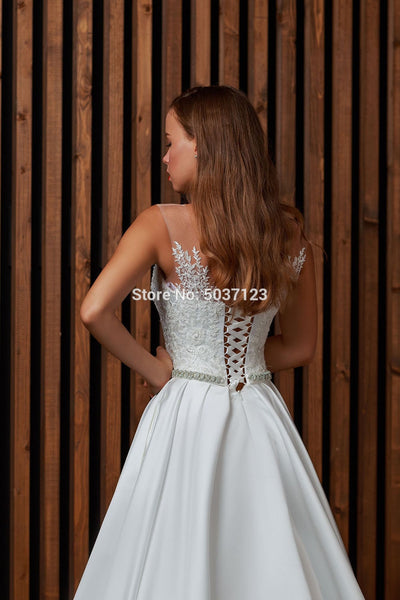 CW469 Simple A -line Boho Bridal dresses