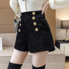 TP35 Korean fashion Wide Leg Black Shorts
