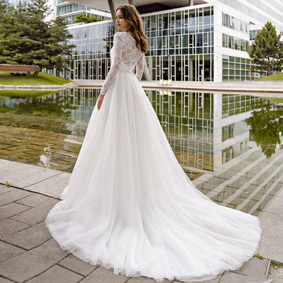 CW459 Gorgeous Long sleeves A-line Wedding dress