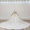 HW315 Real pictures: Luxury High Neck short puff sleeves Wedding Gown