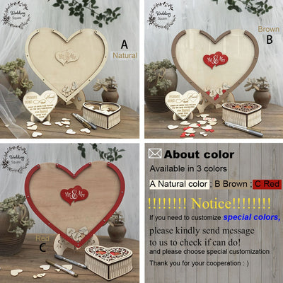 DIY165 Hearts drop unique  Wedding Guestbook (8 Styles)