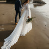 CW560 Long sleeve Beach wedding dress