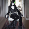 TP42  High Waist Velvet lace Flare Pants