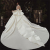HW380 Haute Couture high neck sheer sleeves Wedding Gown